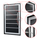 Ver imagem 3 de Porta Pivotante Alumínio Lambril Premium c/Pux.D.Elite Mix Preto 216x150 Brimak