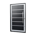 Ver imagem 1 de Porta Pivotante Alumínio Lambril Premium c/Pux.D.Elite Mix Preto 216x150 Brimak