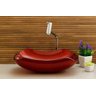 Cuba de Vidro para Banheiros e Lavabos - Abaulada - Vermelho Escuro - 6