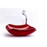 Cuba de Vidro para Banheiros e Lavabos - Abaulada - Vermelho Escuro - 3