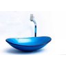 Cuba de Vidro para Banheiros e Lavabos - Oval - Azul - 2