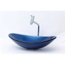 Ver imagem 2 de Cuba de Vidro para Banheiros e Lavabos - Oval - Azul Escuro