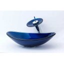 Ver imagem 4 de Cuba de Vidro para Banheiros e Lavabos - Oval - Azul Escuro