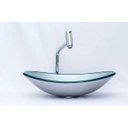 Ver imagem 2 de Cuba de Vidro para Banheiros e Lavabos - Oval - Cinza Claro