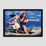 Quadro Picasso Mulheres Correndo Na Praia Vinil Moldura Preta 63X42Cm - 1