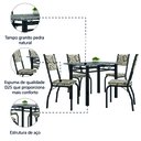 Ver imagem 5 de Conjunto Sala de Jantar Mesa Tampo Granito 1,20m com 4 Cadeiras Diana Preto / Cedro Artefamol