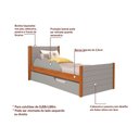 Ver imagem 2 de Colchão Solteiro Pérola Gray Polar 2un + Bicama Elza Branco