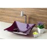 Cuba de Vidro Quadra RT 34 + Torneira Link + Válvula - Púrpura - 34 x 34 x 12 Cm - 2