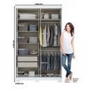 Ver imagem 5 de Guarda-Roupa Solteiro com Espelho 2 Portas de Correr Dakota Henn Flex Color