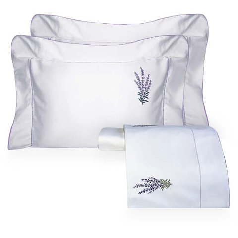 Jogo de Cama King 300 Fios Lavanda - Marken Fassi Branco/lilás