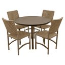 Ver imagem 2 de Conjunto Mesa Dubai em Alumínio Ripado 1,00m com 4 Cadeiras Corda Náutica Bege