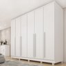 Guarda Roupa Casal 6 Portas 8 Gavetas Puxador MDF 270cm com pés Portugal Espresso Móveis   - 2