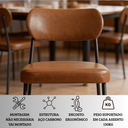 Ver imagem 5 de Cadeira De Jantar Sienna Aço Carbono Pintura Epóxi Design Industrial Luxo Sala Estar Gourmet:Corino 