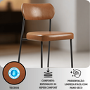 Ver imagem 4 de Cadeira De Jantar Sienna Aço Carbono Pintura Epóxi Design Industrial Luxo Sala Estar Gourmet:Corino 