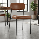 Ver imagem 1 de Cadeira De Jantar Sienna Aço Carbono Pintura Epóxi Design Industrial Luxo Sala Estar Gourmet:Corino 