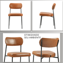 Ver imagem 2 de Cadeira De Jantar Sienna Aço Carbono Pintura Epóxi Design Industrial Luxo Sala Estar Gourmet:Corino 