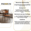 Ver mais imagens de Cadeira De Jantar Sienna Aço Carbono Pintura Epóxi Design Industrial Luxo Sala Estar Gourmet:Corino 
