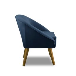 Poltrona Para Sala Decorativa Milena Veludo Azul Adonai Estofados - 5