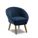 Ver imagem 4 de Poltrona Para Sala Decorativa Milena Veludo Azul Adonai Estofados