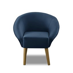 Poltrona Para Sala Decorativa Milena Veludo Azul Adonai Estofados - 3