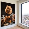 Quadro Urso Pooh Milionário:120x80 cm/PRETA - 1