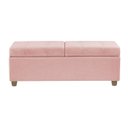 Ver imagem 2 de Recamier Bau Madri 1,40m Suede Rosa Bebe - Inova Decor Inova Decorações