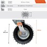 Rodizio Pneumatico giratório 8 polegadas 2.50-4 150 kg Ajax - 6