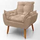 Ver imagem 3 de Cadeira Poltrona Opala para Sala Opala Recepção Quarto Confortável Reforçada Premium:capuccino