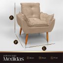 Ver imagem 7 de Cadeira Poltrona Opala para Sala Opala Recepção Quarto Confortável Reforçada Premium:capuccino