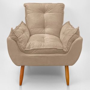 Cadeira Poltrona Opala para Sala Opala Recepção Quarto Confortável Reforçada Premium:capuccino