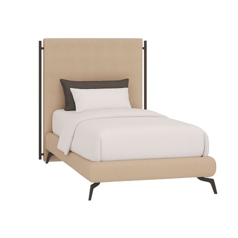 Cama Japonesa com Cabeceira Almeriaharu Solteiro Pés Alumínio Bouclé Nobre Off White - Sallar Home