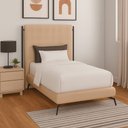 Ver imagem 3 de Cama Japonesa com Cabeceira Almeriaharu Solteiro Pés Alumínio Bouclé Nobre Off White - Sallar Home