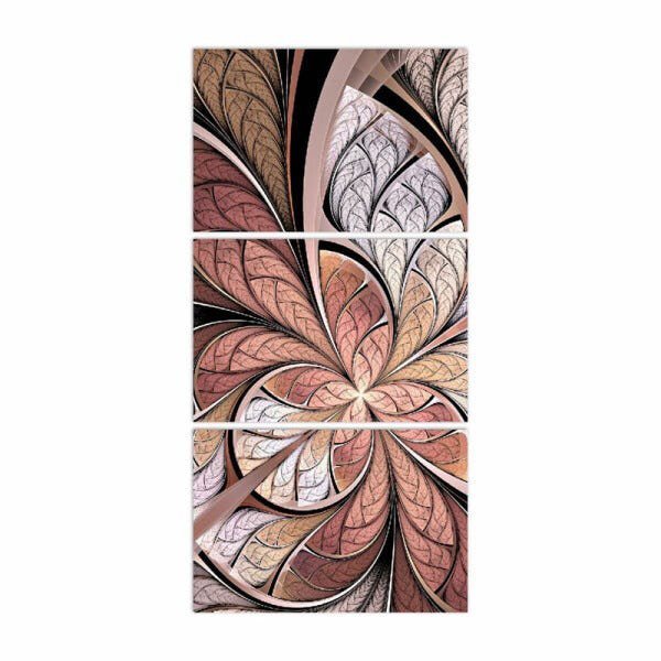 Quadro Abstrato Decorativo Vitral Rose Vertical para Corredor Sala Framez - 3