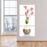 Quadro Decorativo Flores Vertical Para Corredor Sala Vaso Buquê de Rosas 2 - 1