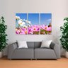 Quadro Flores Cosmos decorativo Floral Para Sala Recepção 3 Peças Canvas - 2