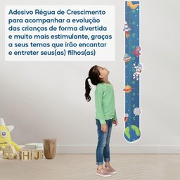 Adesivo Parede Régua Crescimento Astronauta Foguete - 7