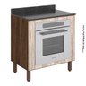 Balcão Para Forno Embutido 80 Cm 100% MDF Kali Premium 3102.21 Amendoa Arezzo Rust Nicioli - 1