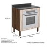 Balcão Para Forno Embutido 80 Cm 100% MDF Kali Premium 3102.21 Amendoa Arezzo Rust Nicioli - 2