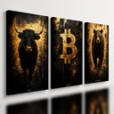 Ver imagem 1 de Kit 3 Quadro Decorativo Bitcoin Cripto Investidor Escritório 28x20cm