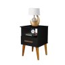 Kit 02 Mesa de Cabeceira Cor Preta Retrô Criado C/ 1 Gaveta Romar 55 - 4