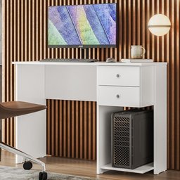 Mesa Escrivaninha 4115 2 Gavetas Branco - Qmovi - 2