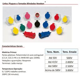 Acoplamento Newkon 2p+t 32a 380/440v Steck - 3 Acoplamento Newkon 2p+t 32a 380/440v Steck - 3