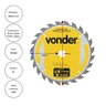 Disco de serra circular para madeira 350mm 14 polegadas 36 dentes furo 30mm Vonder - 2