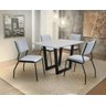 Conjunto Verona com 4 Cadeiras - Metalon/MDF com Vidro/Tecido - Tubulares Gol - 1