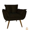 Ver imagem 2 de Conjunto Namoradeira Com 2 Poltronas Sala de Estar Opala Suede Marrom - LM DECOR