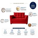 Ver imagem 5 de Sofá 2 Lugares com 1 Poltrona Decorativa para Sala de Estar Suede Vermelho