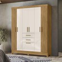 Ver imagem 2 de Guarda Roupa Malta Quarto Casal com 6 Portas e 2 Gavetas Freijo/off White