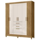 Ver imagem 1 de Guarda Roupa Malta Quarto Casal com 6 Portas e 2 Gavetas Freijo/off White