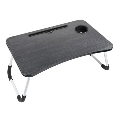 Mesa Suporte para Notebook MDF Multiuso Dobrável Cama Sofá:Preta