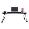 Mesa Suporte para Notebook MDF Multiuso Dobrável Cama Sofá:Preta - 2